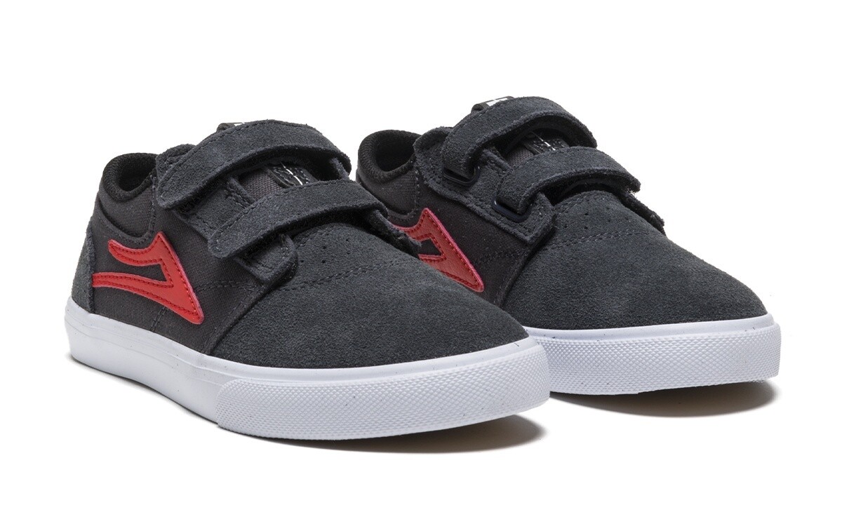 Lakai Griffin Kids Charcoal Flame Suede Shoes
