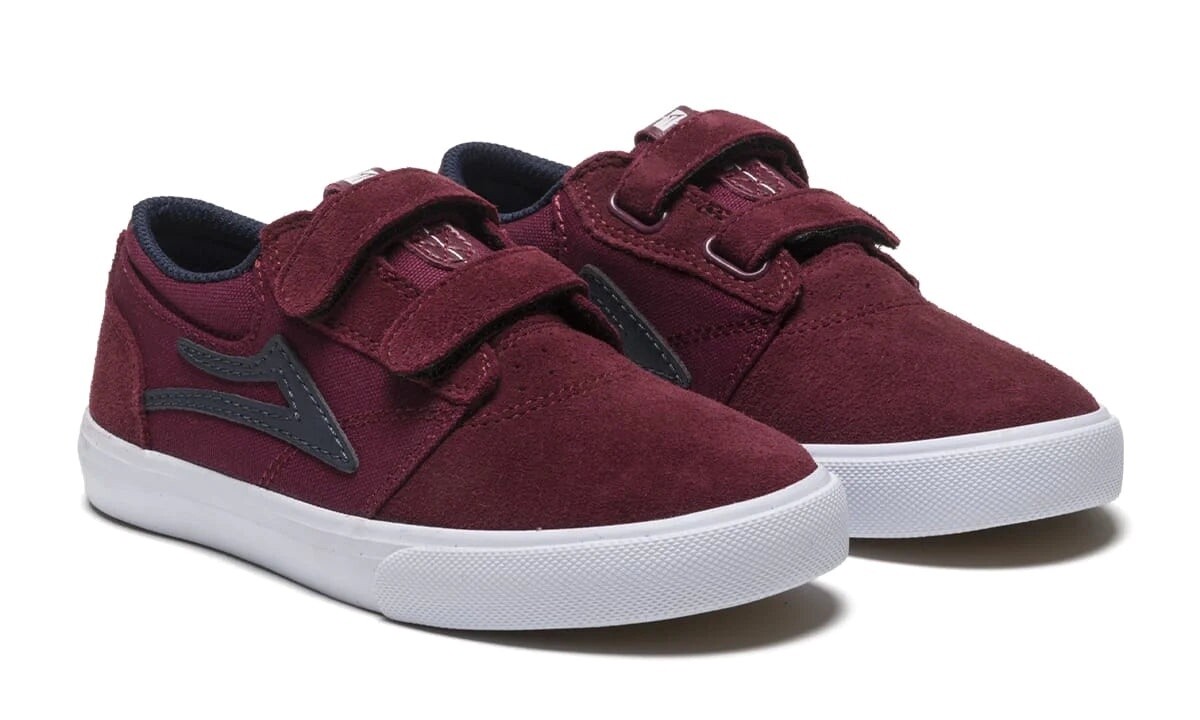 Lakai Griffin Kids Burgundy / Navy Suede Shoes