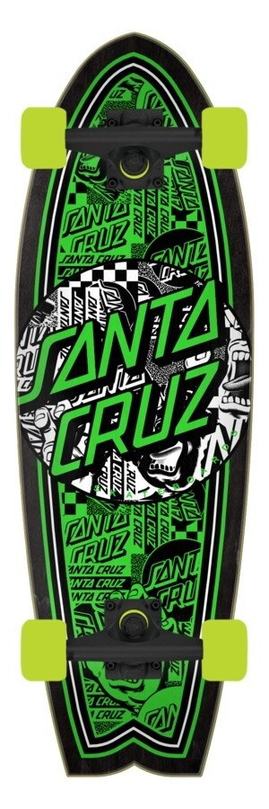 Santa Cruz Flier Collage Dot Shark Cruiser Complete - 8.8" x 27.7"