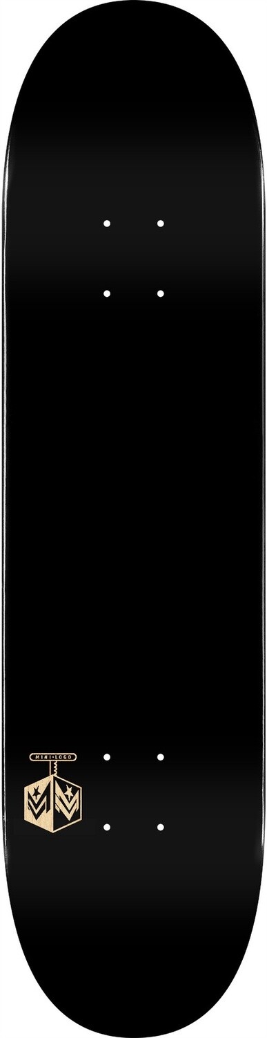 MINI LOGO DETONATOR "15" SKATEBOARD DECK 244 K20 SOLID BLACK - 8.5" x 32.08"