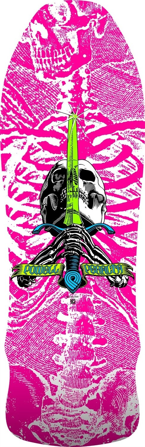 Powell Peralta GeeGah Skull & Sword Hot Pink Deck - 9.75" x 30"