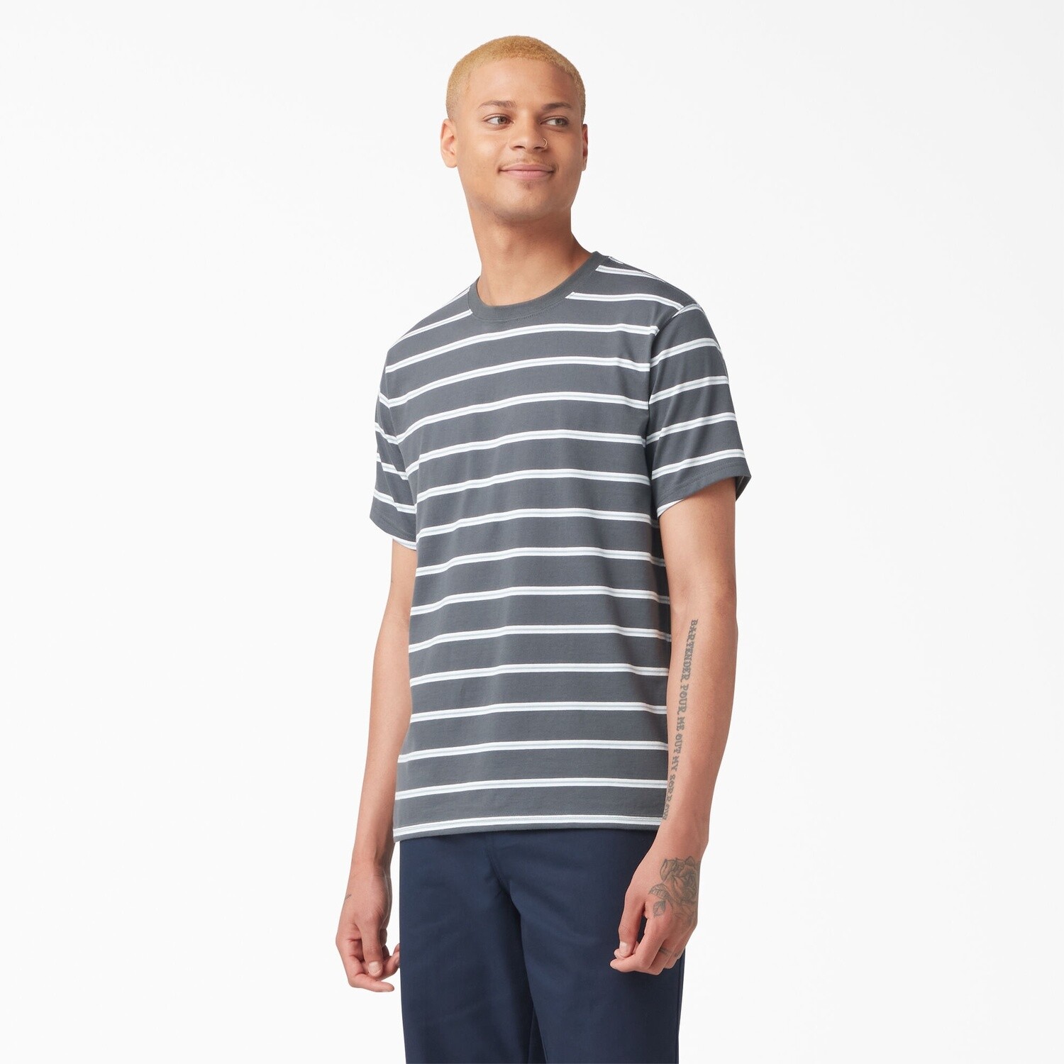 Dickies Skateboarding Mini Striped Charcoal T-Shirt