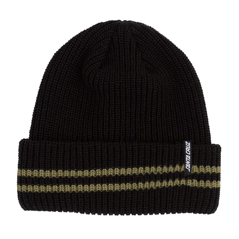 SANTA CRUZ PIT UNISEX LONG SHOREMAN BLACK / GREEN BEANIE