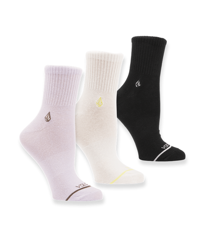 VOLCOM THE NEW CREW 3PK ASSORTED COLORS SOCKS