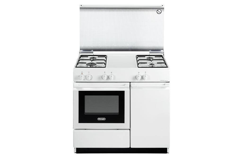 Cucina a gas DE LONGHI 4 fuochi con forno elettrico colore bianco