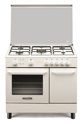 Cucina A Gas LUXELL OUT. 5 Fuochi A Gas Forno Dimensioni 90 X 60 Cm Colore Bianco E Nero
