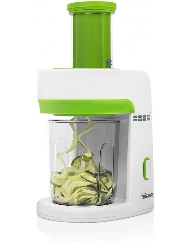 Taglia verdure a spirale TRISTAR 120W colore bianco e verde 4 Lame in acciaio   MX-4816