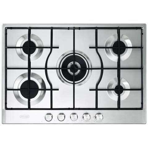 Piano cottura DE LONGHI a Gas 5 Fuochi 75 cm colore inox  SLF575LX