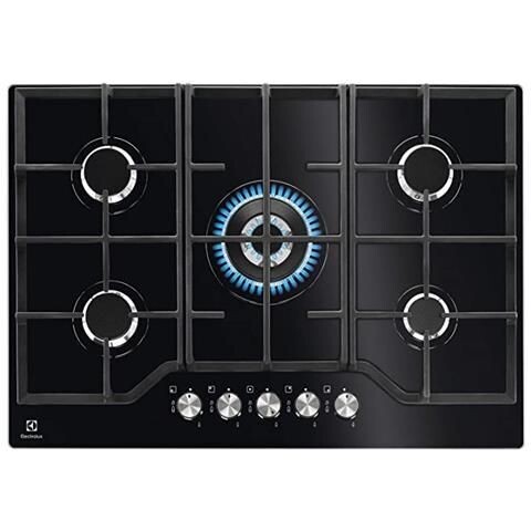 Piano cottura ELECTROLUX a Gas 5 Fuochi 75 cm colore nero  EGG 7536 K