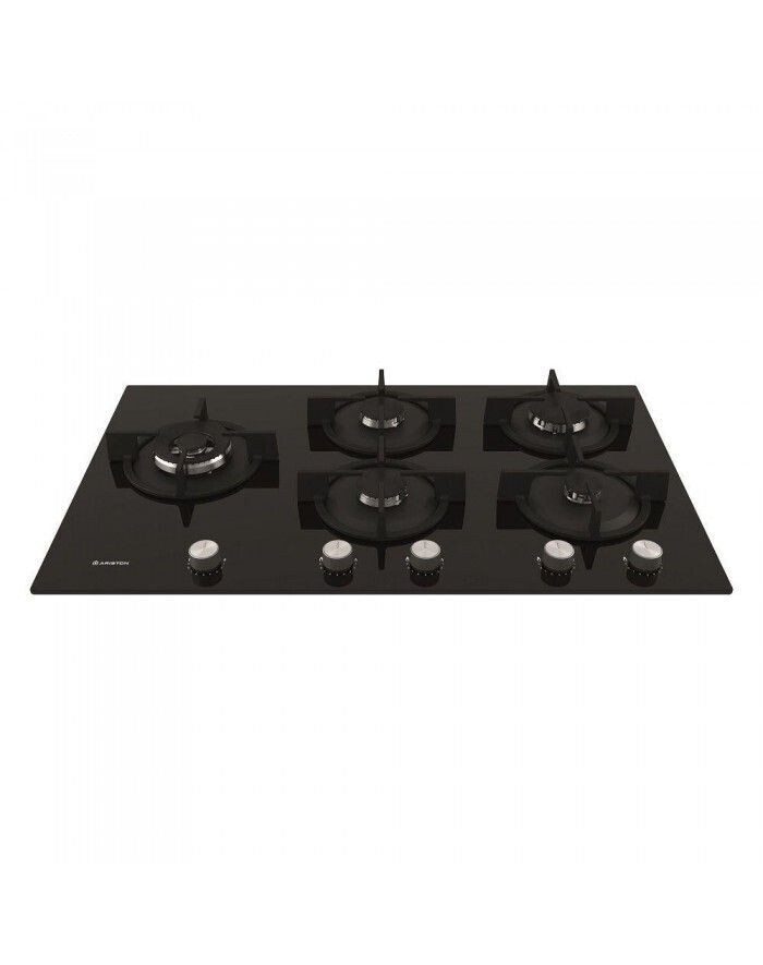 Piano cottura HOTPOINT 5 Fuochi Gas 90 cm colore vetro nero  AGS92S/BK