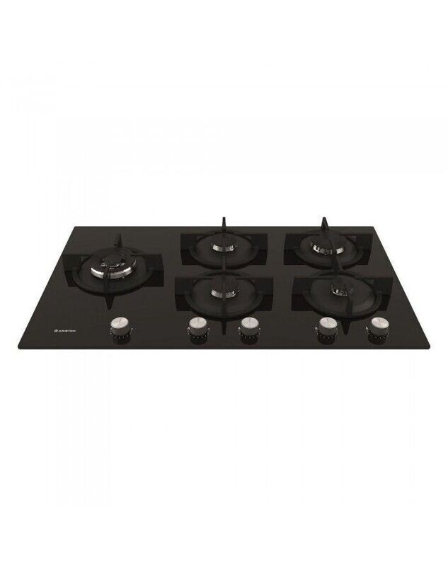Piano cottura HOTPOINT 5 Fuochi Gas 90 cm colore vetro nero  AGS92S/BK
