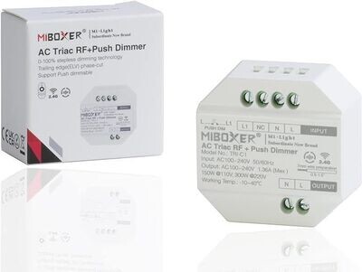 Mi Light MiBoxer TRI-C1WR Modulo Dimmer TRIAC Comando RF + PUSH per Led Dimmerabili AC 100-240V