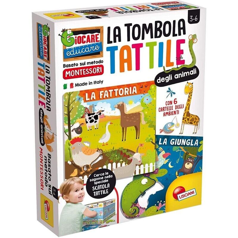 Gioco per bambini -  Montessori Plus Tombola tattile degli animali