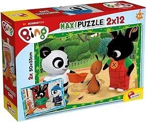 Gioco per bambini - Lisciani- Bing e I Suoi Amici Puzzle, 2x12 Pezzi, Multicolore, 81226