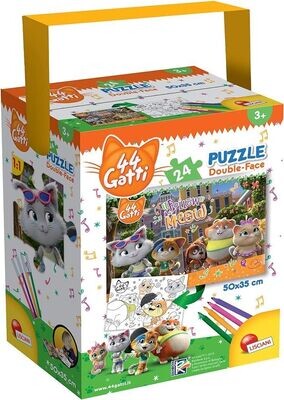 Liscianigiochi-44 Gatti Puzzle in a Tub Mini, Multicolore, 24 Pezzi, 76260