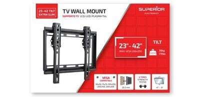 Supporto TV Lcd/led/plasma Superior TV Wall mount 23"- 42" Tilt Extra Slim