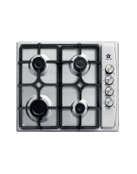 Piano Cottura STAYLUX Da Incasso A Gas 4 Fuochi 60 Cm Colore Acciaio Inox/Ghisa Cod: LX-410 BF INOX/GHISA