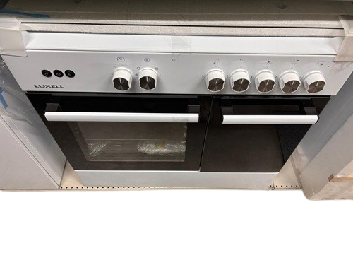 Cucina a gas LUXELL 5 Fuochi a gas Forno Dimensioni 90 x 60 cm colore bianco e nero  LF696GG-50FF - OUTLET