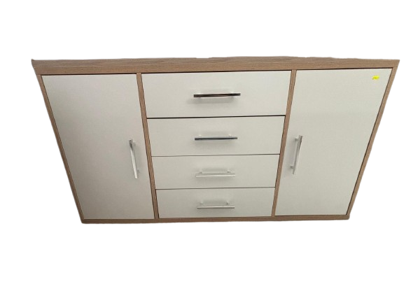 Base 2 Ante 4 CassettI colore Rovere Sonoma Con frontale bianco   1404