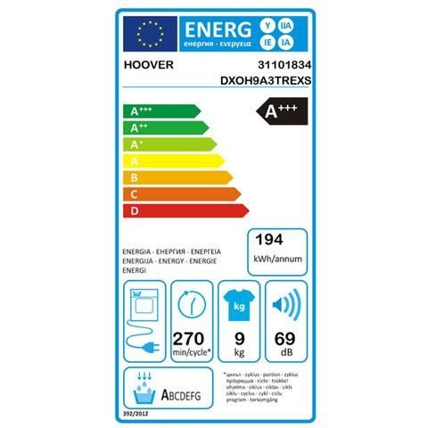 Asciugatrice HOOVER all in one DXOH9A3TREXS 9kg - OUTLET