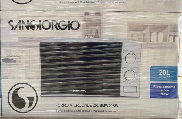 Forno Microonde SANGIORGIO Capacità 20 Litri potenza 1000W Colore Bianco SMW20SW