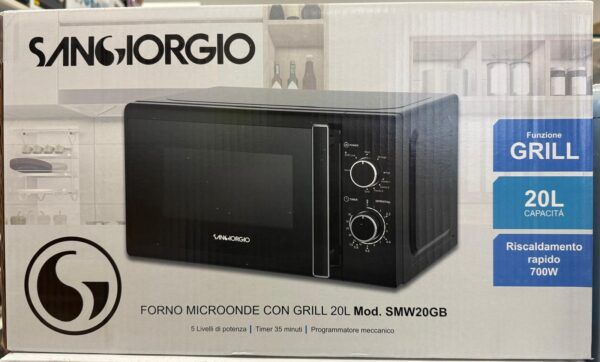 Microonde SANGIORGIO Capacità 20 Litri potenza 1000W Colore Black SMW20GB