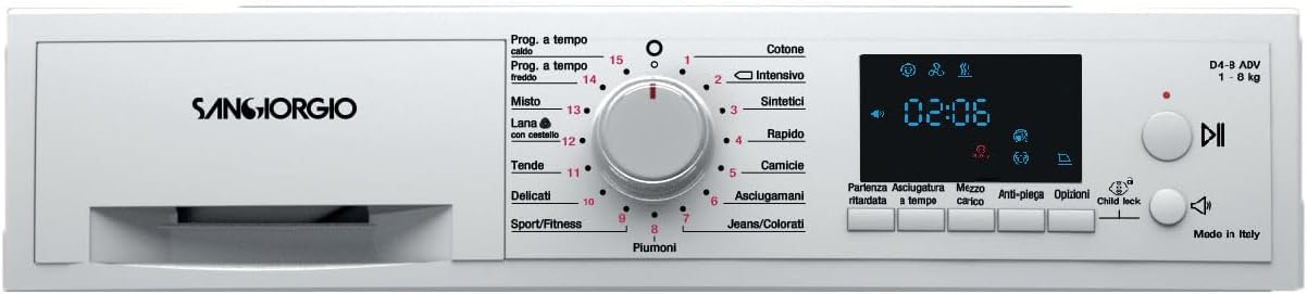 Asciugatrice SANGIORGIO Standard 8 Kg Classe A++ a pompa di calore Inverter SDR8I