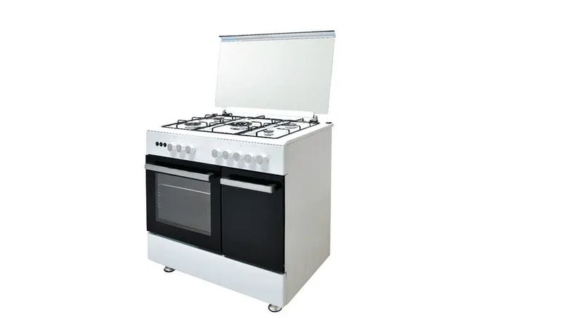 Cucina a gas LUXELL 5 Fuochi a gas Forno Dimensioni 90 x 60 cm colore bianco e nero  LF696GG-50FF - OUTLET