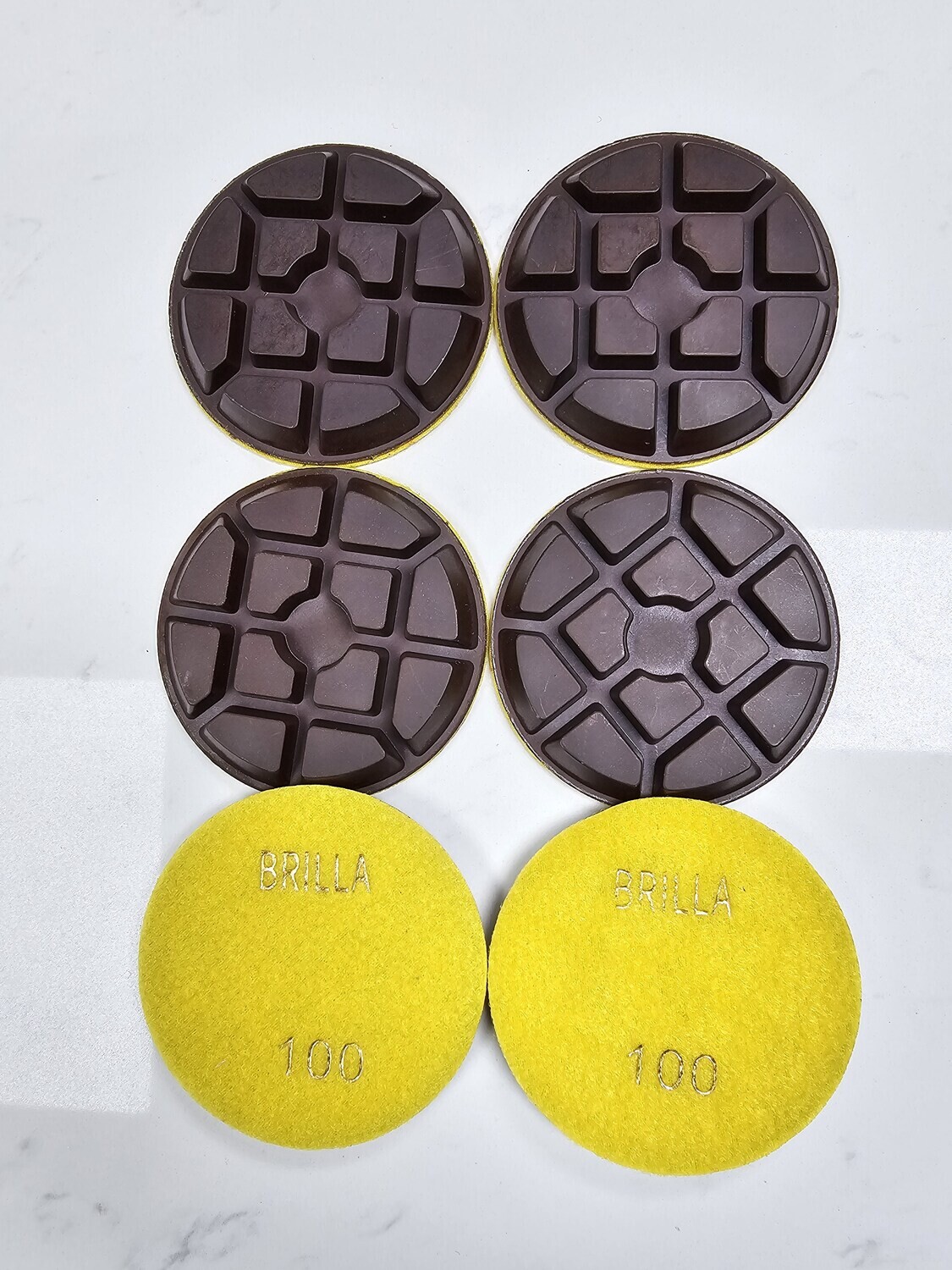 4&quot; Metal Bond Diamond Polishing Pad 100 Grit for Concrete, Marble, and Granite Floors - Wet / Dry