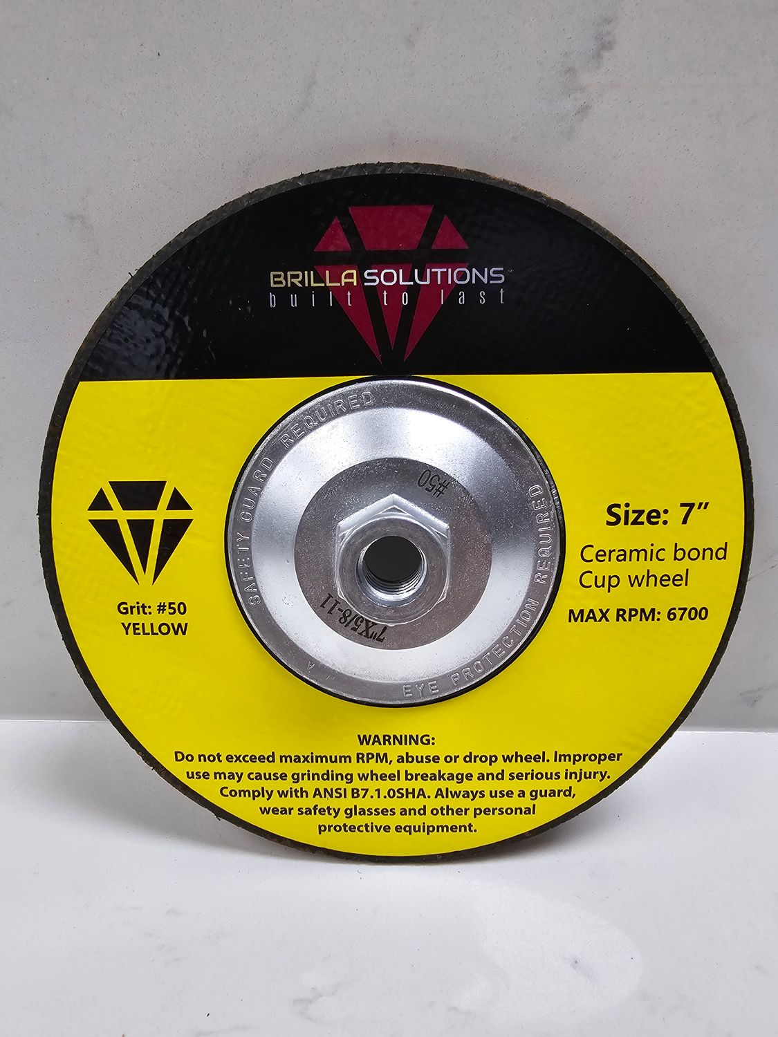 7&quot; 50 Grit Diamond Grinding Ceramic Edge Wheel Concrete Cup