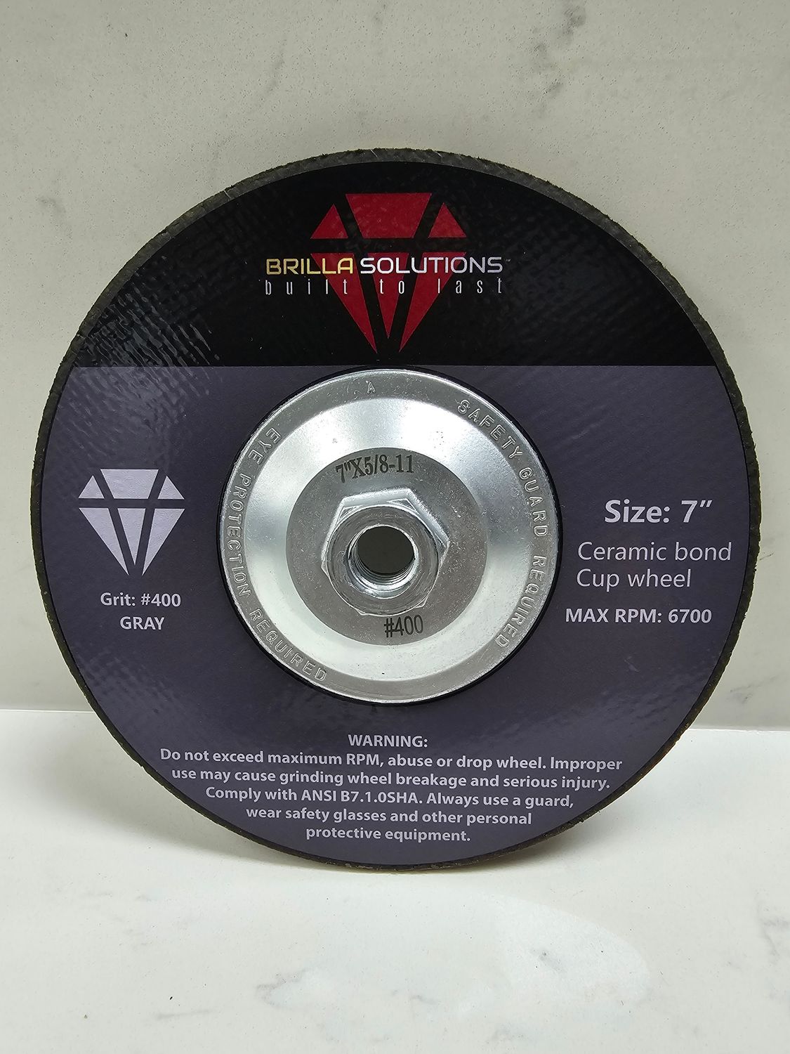 7&quot; 400 Grit Diamond Grinding Ceramic Edge Wheel Concrete Cup