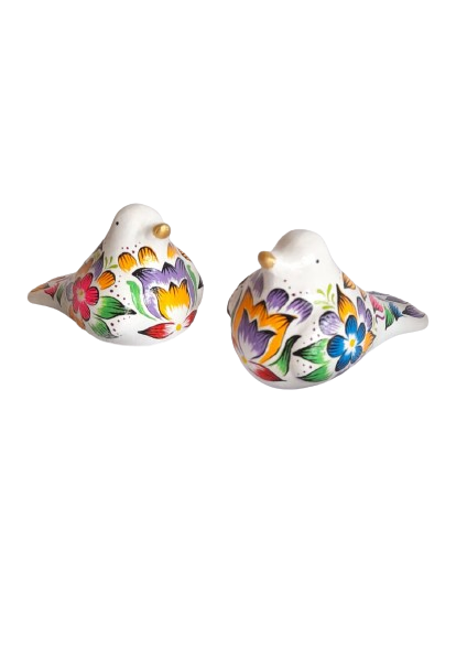 PALOMAS DE CERÁMICA CON DISEÑO AYACUACHANO
