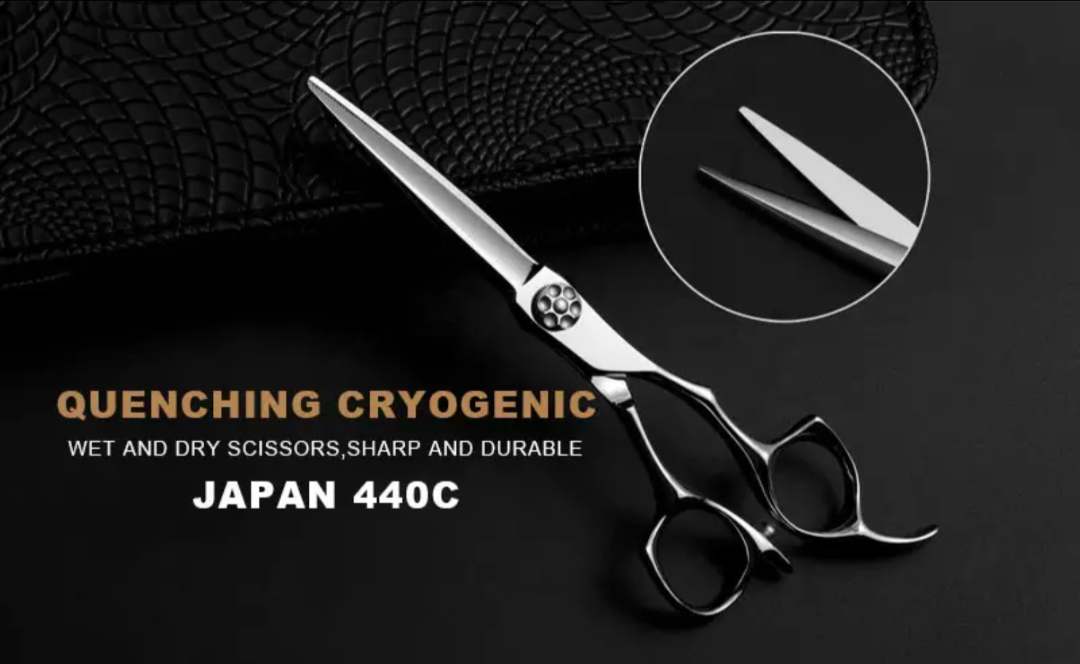 Professional Salon Shears-Japanese 440C Hardened Steel (58 Rockwell) for Long Life. Left hand shears available.