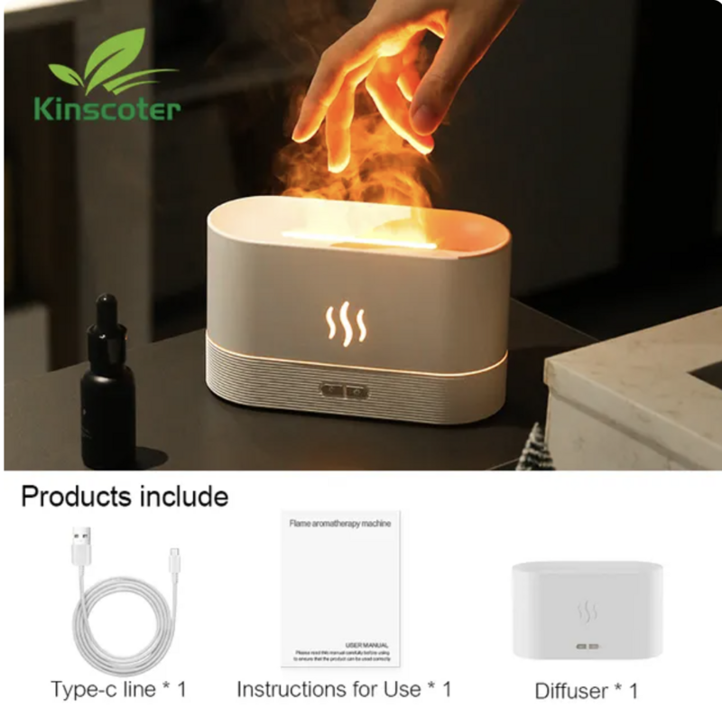 SALE Aroma Diffuser Air Humidifier Ultrasonic Cool Mist Maker Fogger Led Essential Oil Flame Lamp Diffusor 🔥