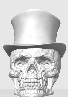Vampire Skull with Top Hat