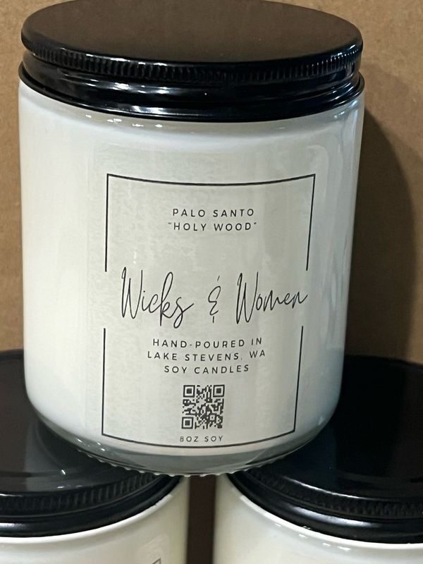 Palo Santo 8oz Scented Soy Candle “Holy Wood”