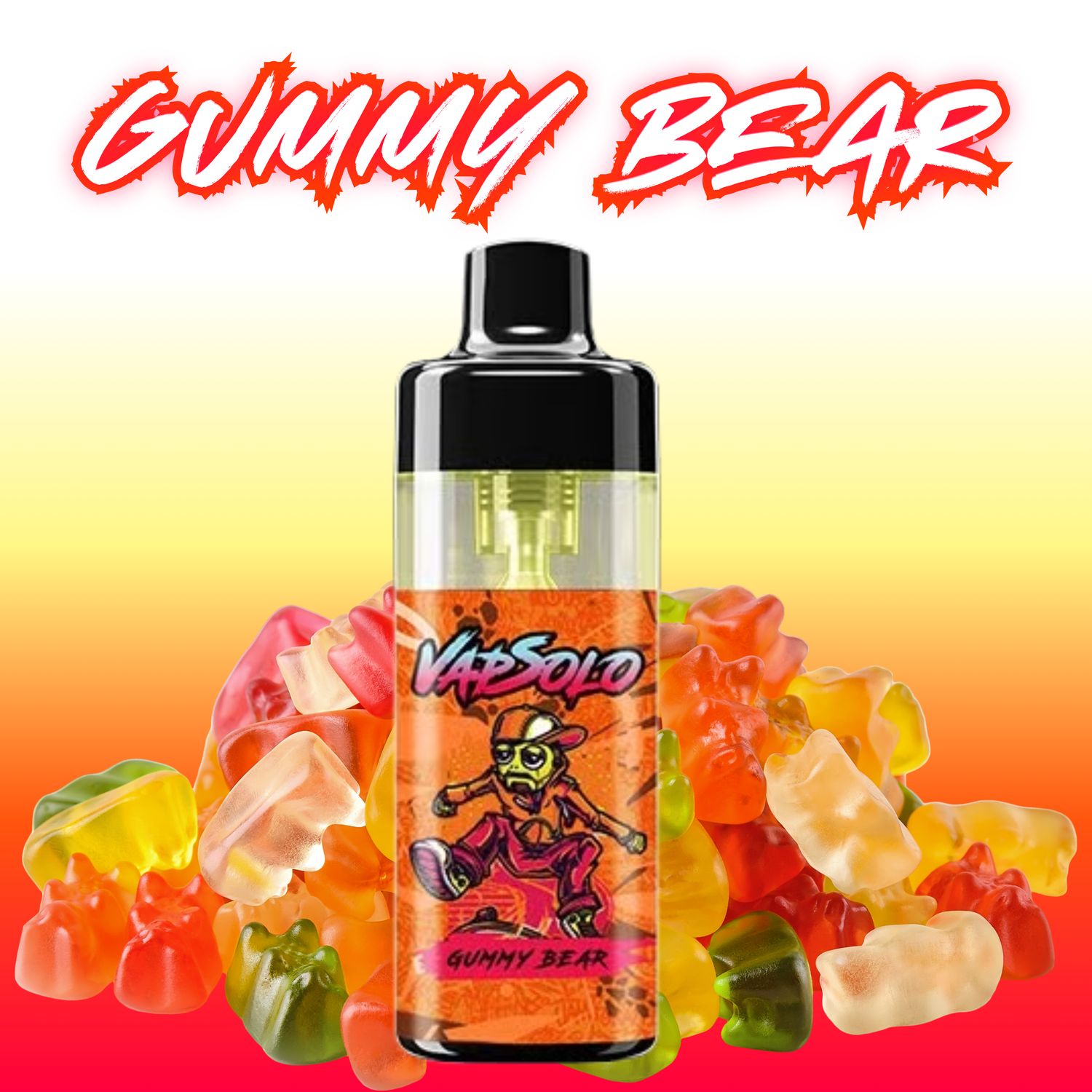 gummy bear vape flavor VAPSOLO DISPOSABLE Flavor:Strawnana Freeze/Ice 5 nicotine Order Texas THC Vape