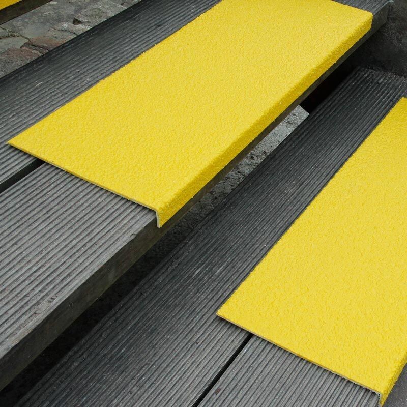 Anti-Slip GRP Step Cover Heavy Duty Yellow Size 230x600x30mm