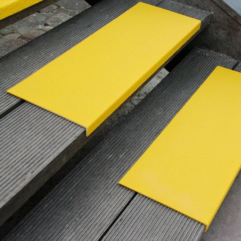 Anti-Slip GRP Step Cover Medium Traffic Yellow Size 230x600x30mm