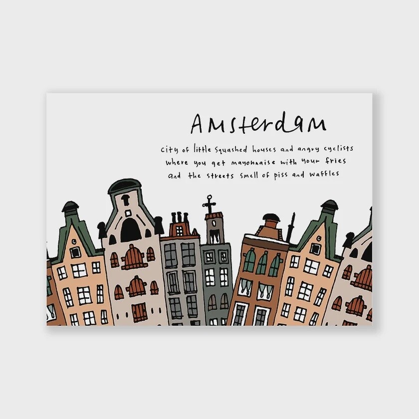 Amsterdam Postcard (Eat Mielies), Color: White