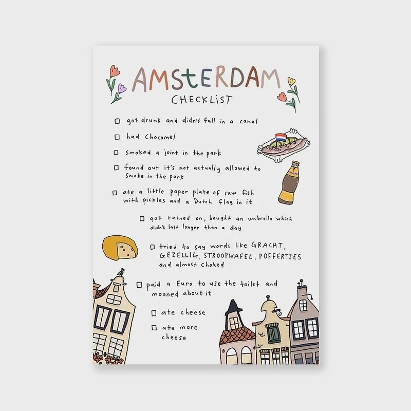 Amsterdam Checklist postcard