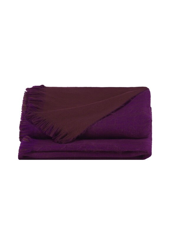 Double Plaid Violet/Chocolate Brown 240x170cm