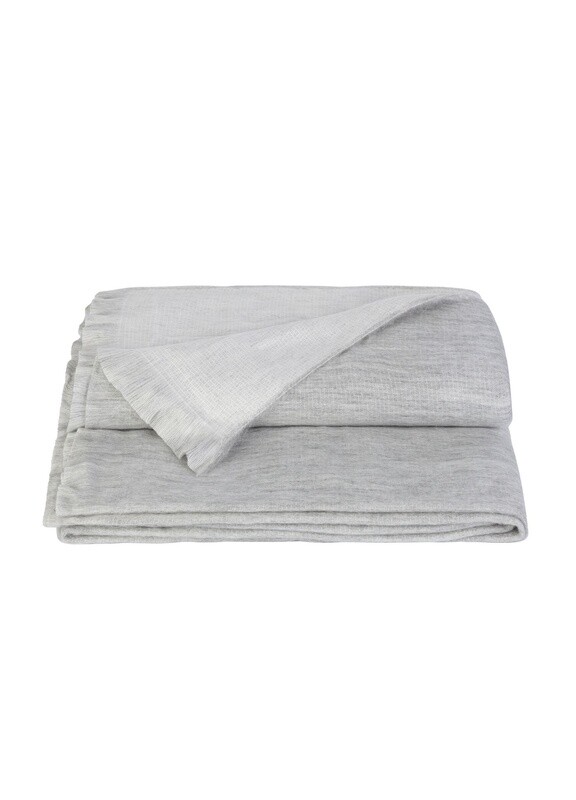 Double Plaid Light Grey/White 240x170cm