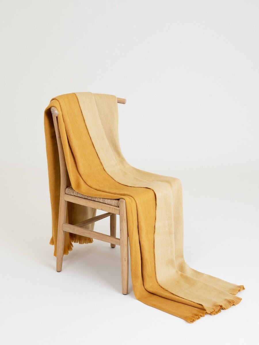 Double Plaid Ocher/Naturel 240x170cm