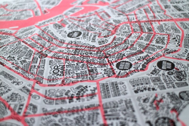 Great places  of Amsterdam Poster Riso