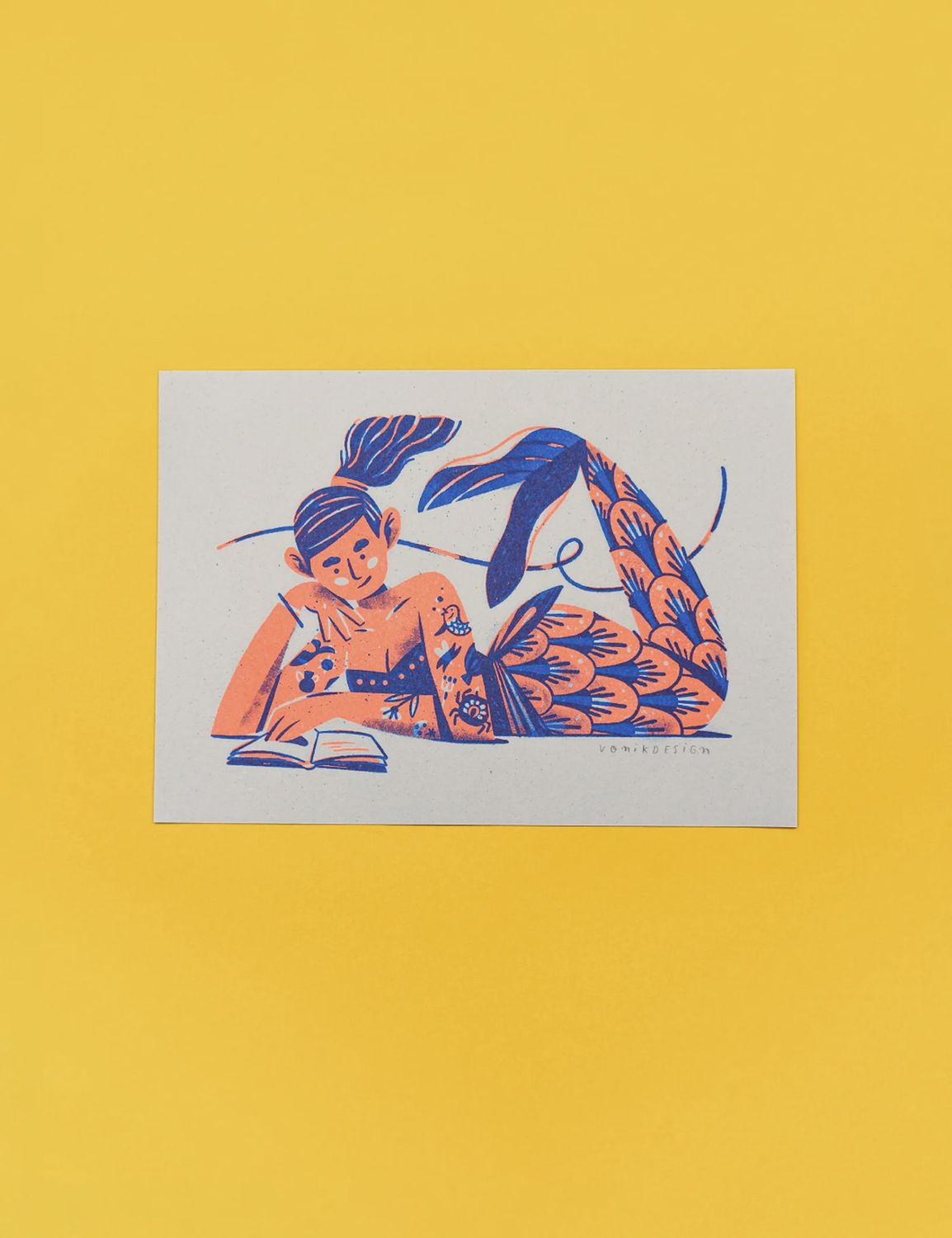Mermaid Riso Print A5