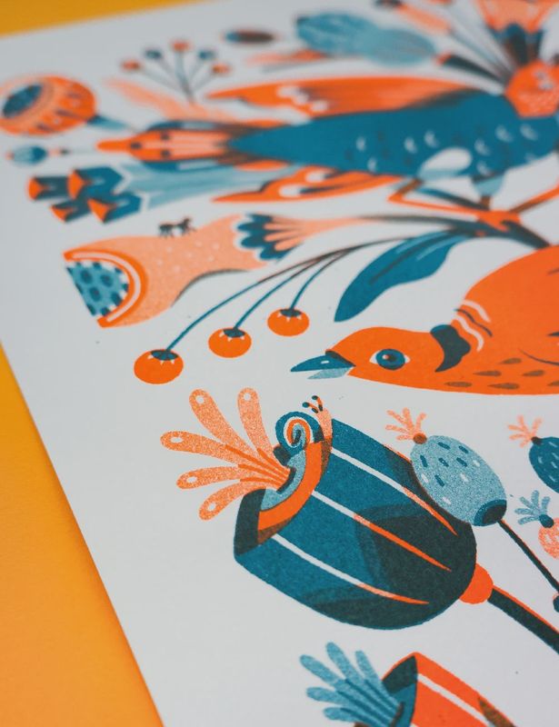 Garden Birds - Risoprint A3