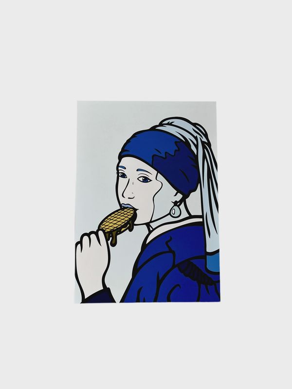 Girl with the stroopwafel Print A4