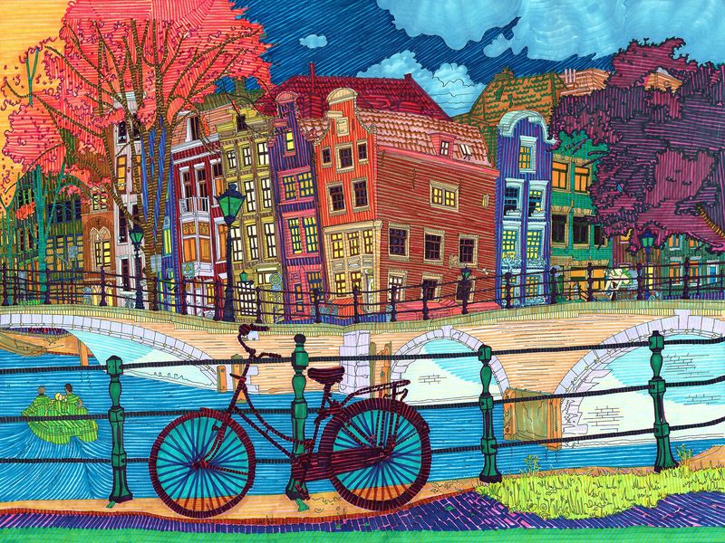 Print Bike Colour 30x40cm