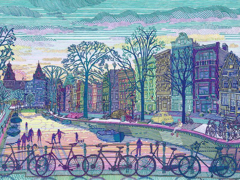 Print Spiegelgracht Colour 30x40cm